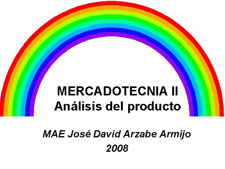 MERCADOTECNIA II Análisis del producto MAE José David Arzabe Armijo 2008 