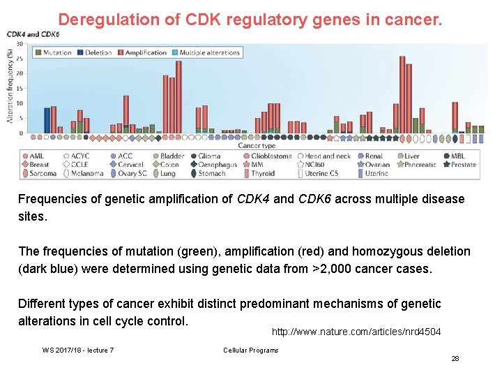 Deregulation of CDK regulatory genes in cancer. Frequencies of genetic amplification of CDK 4