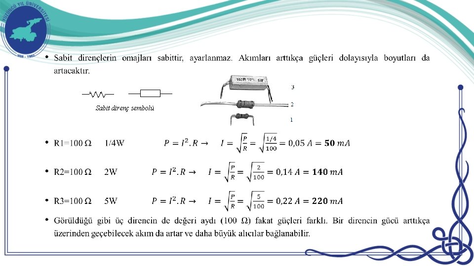  Sabit direnç sembolü 