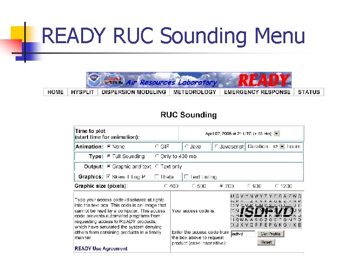 READY RUC Sounding Menu 