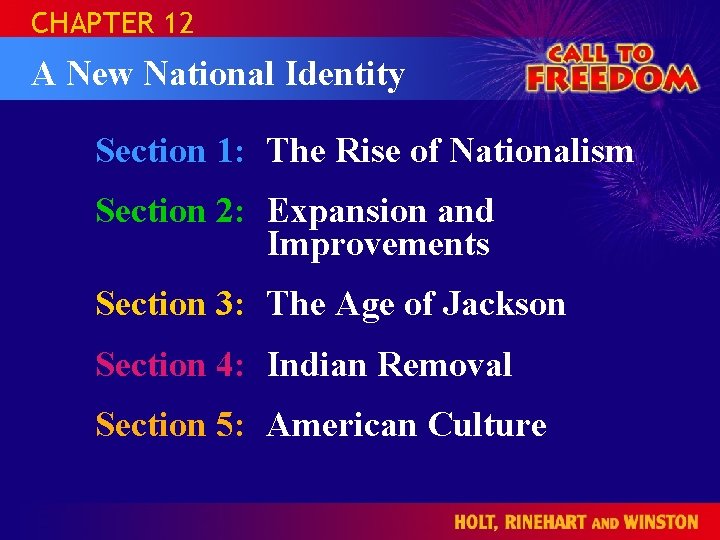 CHAPTER 12 A New National Identity Section 1: The Rise of Nationalism Section 2:
