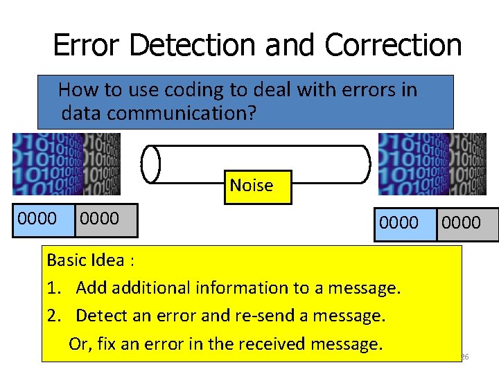 Error Detection and Correction How to use coding to deal with errors in data Error Detection and Correction How to use coding to deal with errors in data