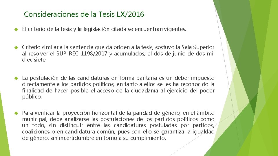 Consideraciones de la Tesis LX/2016 El criterio de la tesis y la legislación citada