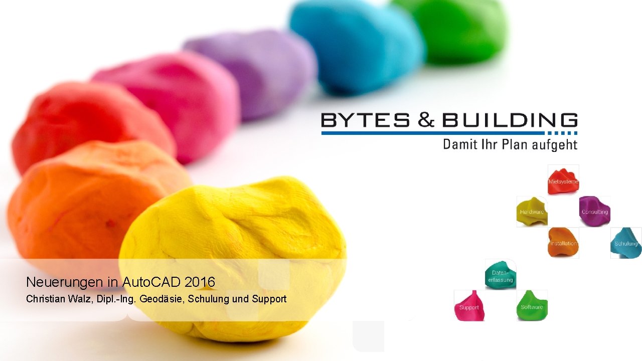 Neuerungen in Auto. CAD 2016 Christian Walz, Dipl. -Ing. Geodäsie, Schulung und Support 