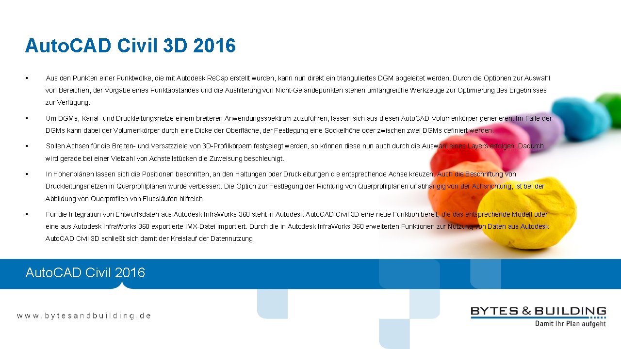 Auto. CAD Civil 3 D 2016 § Aus den Punkten einer Punktwolke, die mit