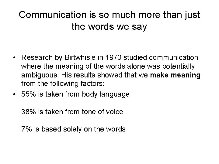 Communication is so much more than just the words we say • Research by