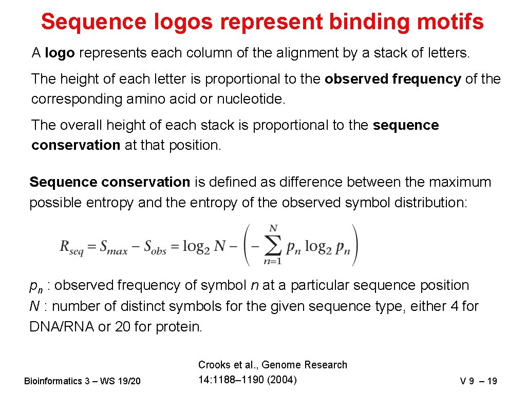 Sequence logos represent binding motifs A logo represents each column of the alignment by