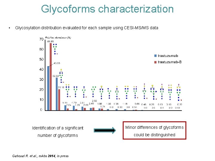 Glycoforms characterization • Glycosylation distribution evaluated for each sample using CESI-MS/MS data Identification of