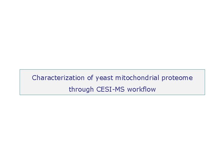 Characterization of yeast mitochondrial proteome through CESI-MS workflow 
