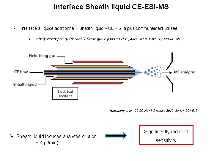 Interface Sheath liquid CE-ESI-MS • Interface à liquide additionnel « Sheath liquid » CE-MS