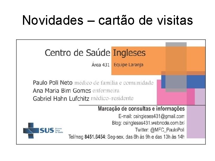 Novidades – cartão de visitas 