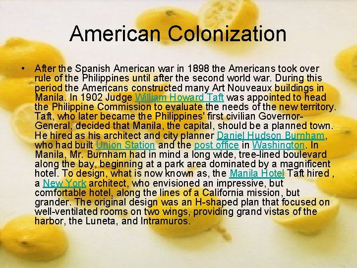 American Colonization • After the Spanish American war in 1898 the Americans took over American Colonization • After the Spanish American war in 1898 the Americans took over