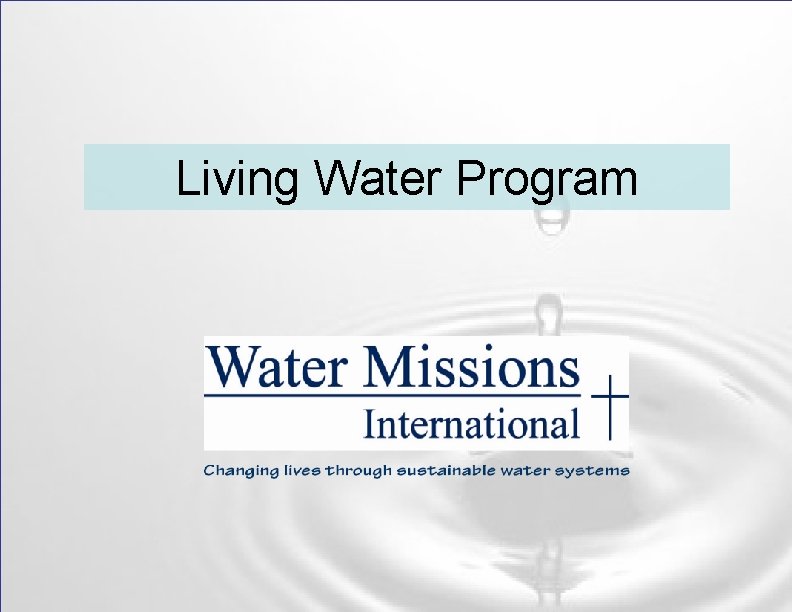 Living Water Program 