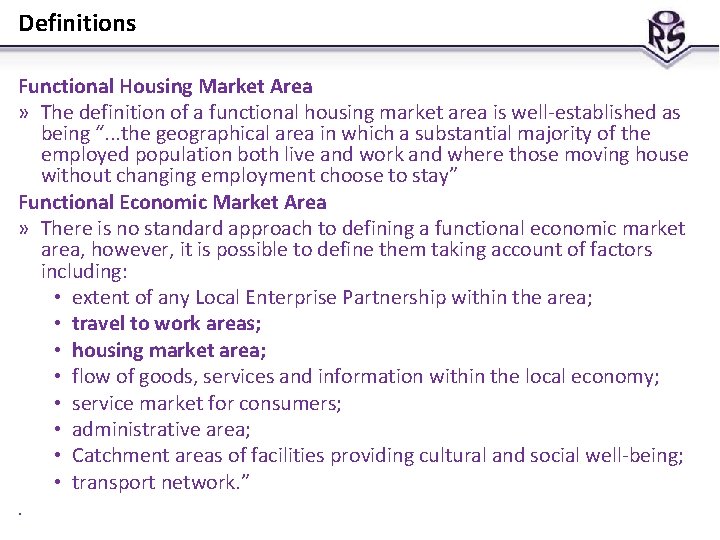 Definitions Functional Housing Market Area » The definition of a functional housing market area Definitions Functional Housing Market Area » The definition of a functional housing market area