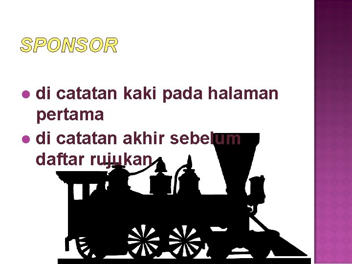 SPONSOR di catatan kaki pada halaman pertama l di catatan akhir sebelum daftar rujukan