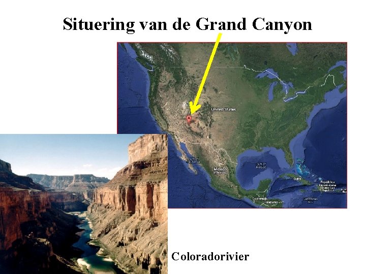 Situering van de Grand Canyon Coloradorivier 