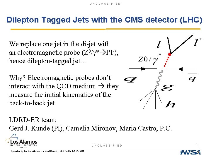UNCLASSIFIED Dilepton Tagged Jets with the CMS detector (LHC) We replace one jet in