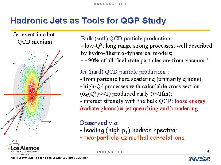 UNCLASSIFIED Hadronic Jets as Tools for QGP Study Jet event in a hot QCD