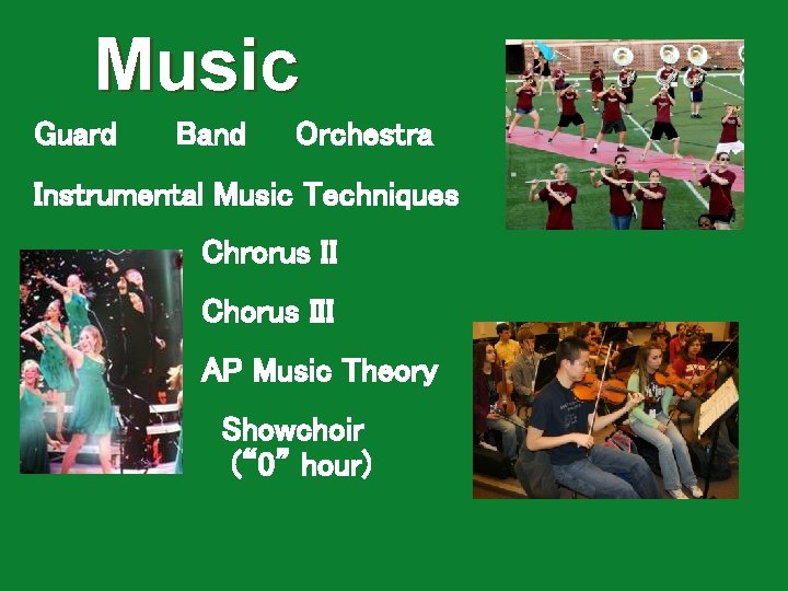 Music Guard Band Orchestra Instrumental Music Techniques Chrorus II Chorus III AP Music Theory