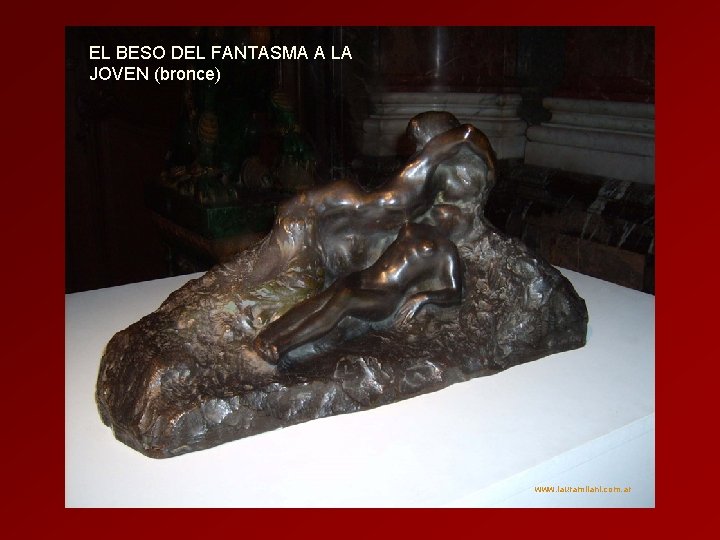 EL BESO DEL FANTASMA A LA JOVEN (bronce) www. lauramilani. com. ar 