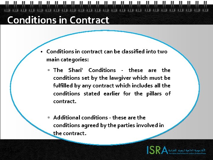 Conditions in Contract • Conditions in contract can be classified into two main categories: Conditions in Contract • Conditions in contract can be classified into two main categories: