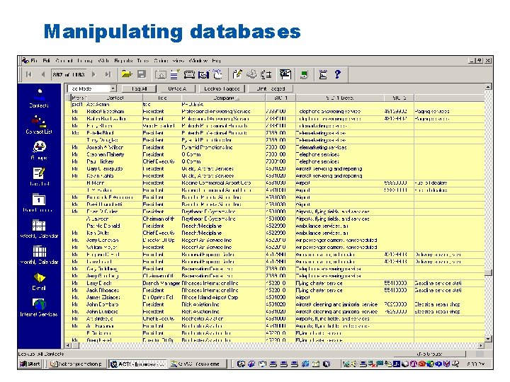 Manipulating databases 