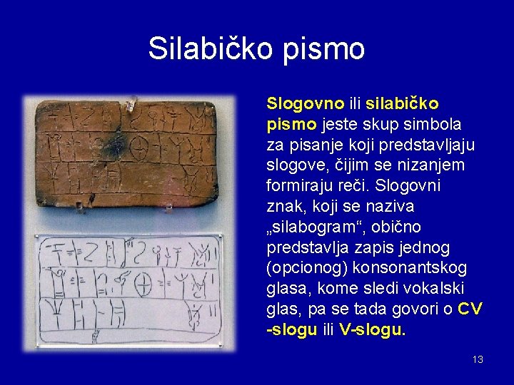 Silabičko pismo Slogovno ili silabičko pismo jeste skup simbola za pisanje koji predstavljaju slogove, Silabičko pismo Slogovno ili silabičko pismo jeste skup simbola za pisanje koji predstavljaju slogove,