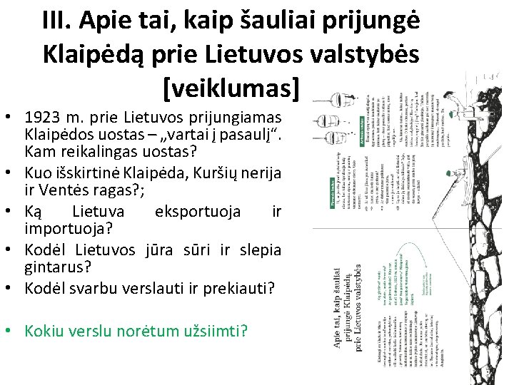 III. Apie tai, kaip šauliai prijungė Klaipėdą prie Lietuvos valstybės [veiklumas] • 1923 m.