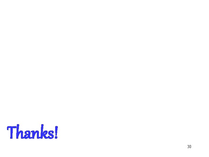 Thanks! 30 Thanks! 30