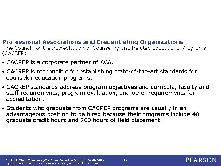 Professional Associations and Credentialing Organizations The Council for the Accreditation of Counseling and Related