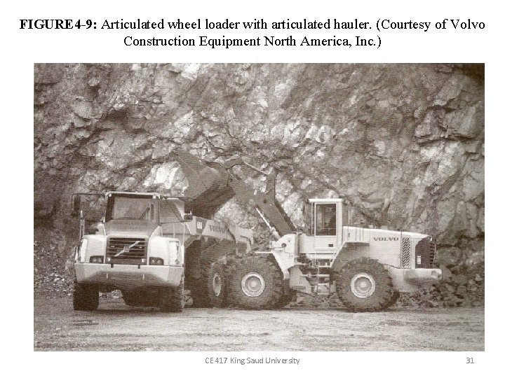 FIGURE 4 -9: Articulated wheel loader with articulated hauler. (Courtesy of Volvo Construction Equipment