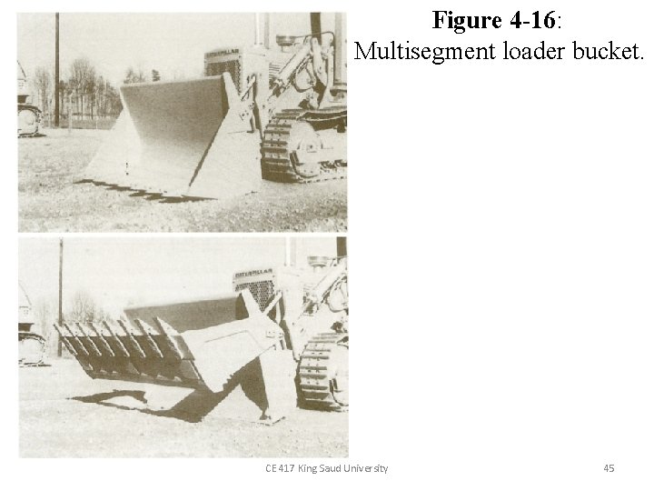 Figure 4 -16: Multisegment loader bucket. CE 417 King Saud University 45 