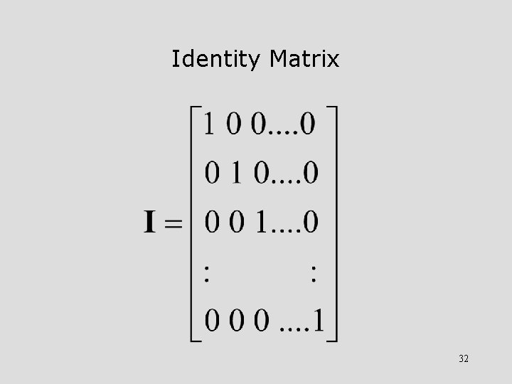 Identity Matrix 32 