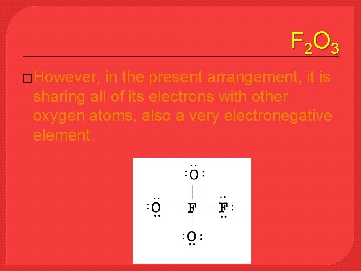 F 2 O 3 �However, in the present arrangement, it is sharing all of