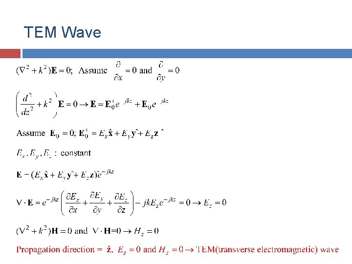 TEM Wave TEM Wave