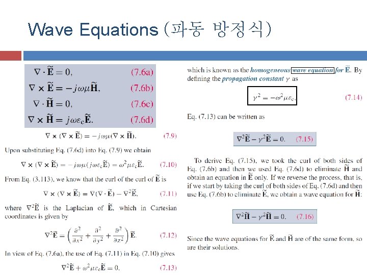 Wave Equations (파동 방정식) Wave Equations (파동 방정식)