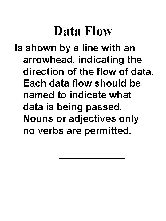 Data Flow Is shown by a line with an arrowhead, indicating the direction of