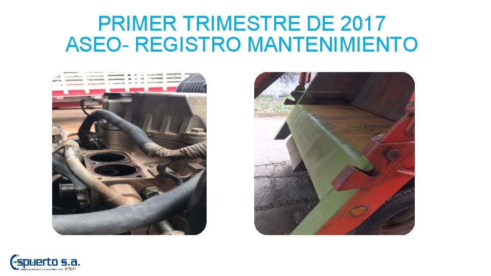 PRIMER TRIMESTRE DE 2017 ASEO- REGISTRO MANTENIMIENTO 