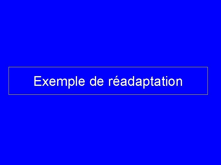 Exemple de réadaptation 