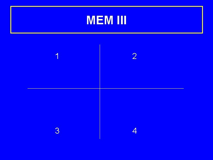 MEM III 1 2 3 4 