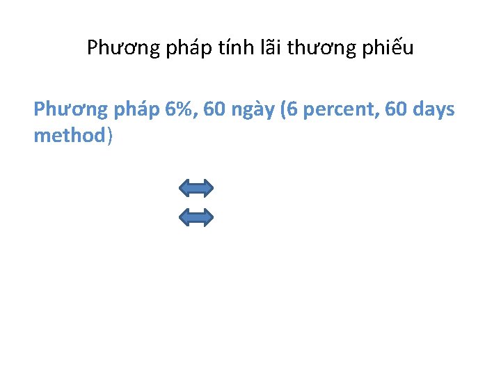 Phương pháp tính lãi thương phiếu Phương pháp 6%, 60 ngày (6 percent, 60