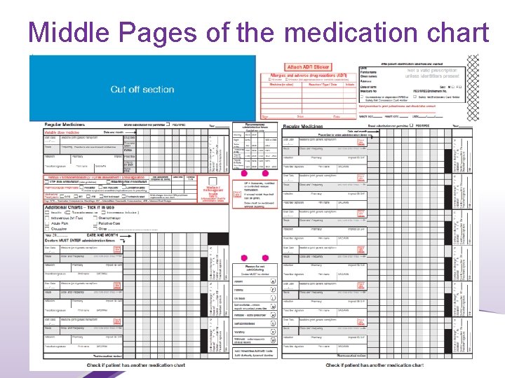 Middle Pages of the medication chart 13 