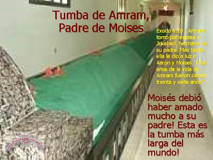 Tumba de Amram, Padre de Moises Exodo 6: 20 “ Amram tomo por esposa