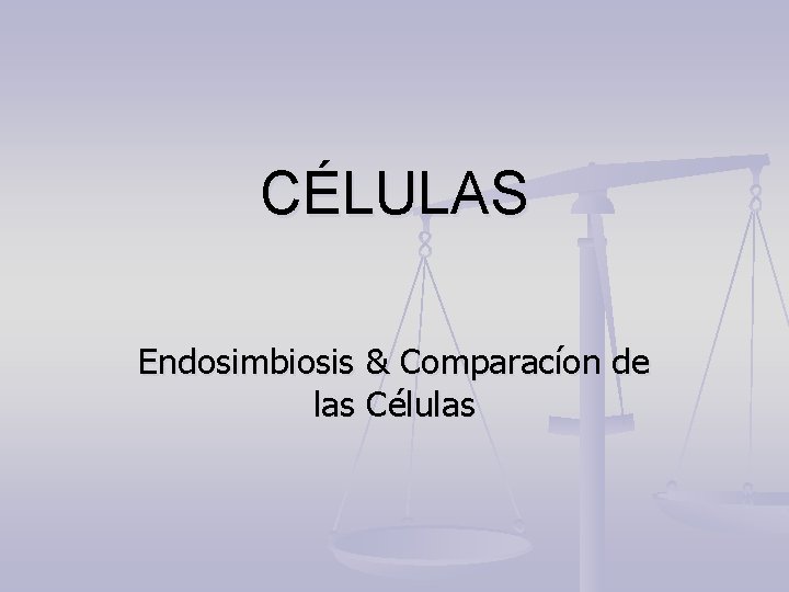 CÉLULAS Endosimbiosis & Comparacíon de las Células 