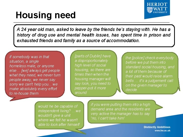 Housing need A 24 year old man, asked to leave by the friends he’s