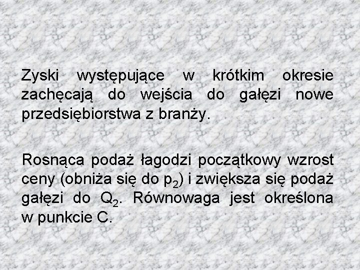 Zyski występujące w krótkim okresie zachęcają do wejścia do gałęzi nowe przedsiębiorstwa z branży.