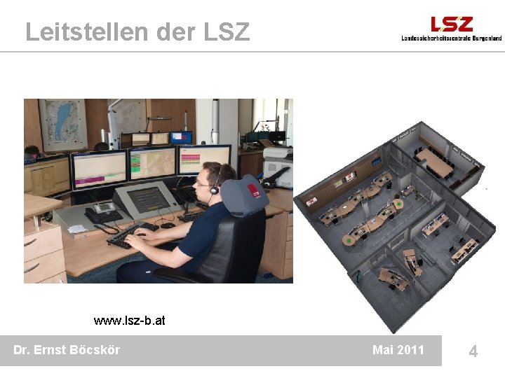 Leitstellen der LSZ www. lsz-b. at Dr. Ernst Böcskör Mai 2011 4 