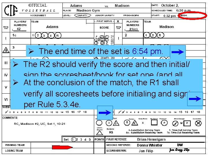 Ø The end time of the set is 6: 54 pm. Ø The R Ø The end time of the set is 6: 54 pm. Ø The R