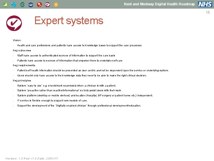 Kent and Medway Digital Health Roadmap Expert systems Vision • Health and care professions