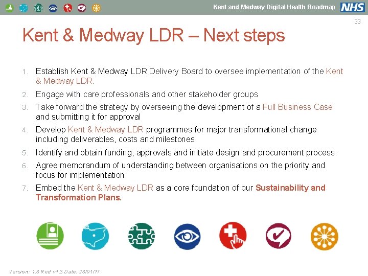 Kent and Medway Digital Health Roadmap Kent & Medway LDR – Next steps 1.